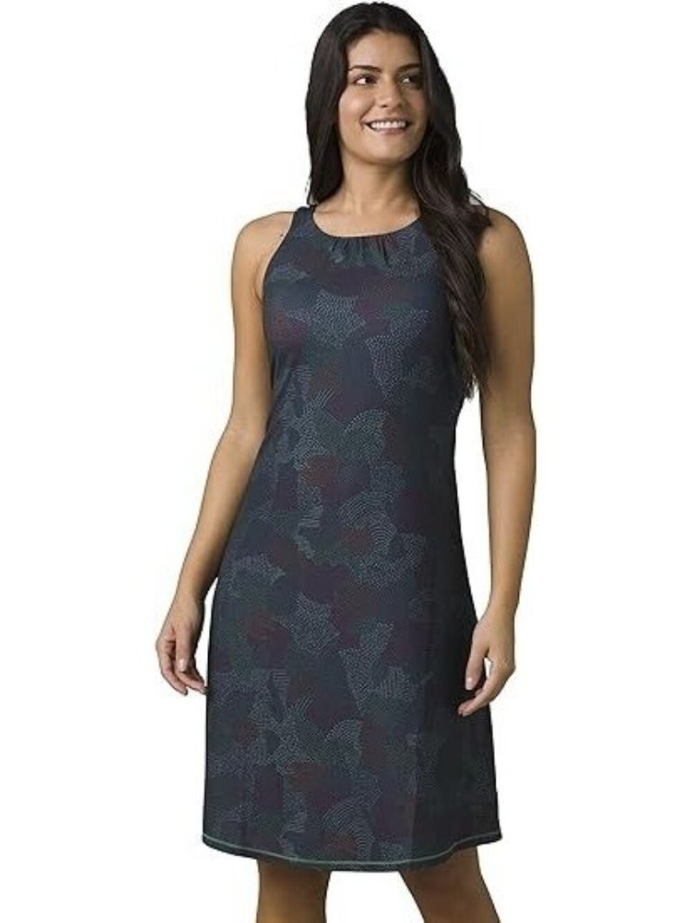 prAna Women's Skypath Dress Deep Pine Dottie NWT Small
